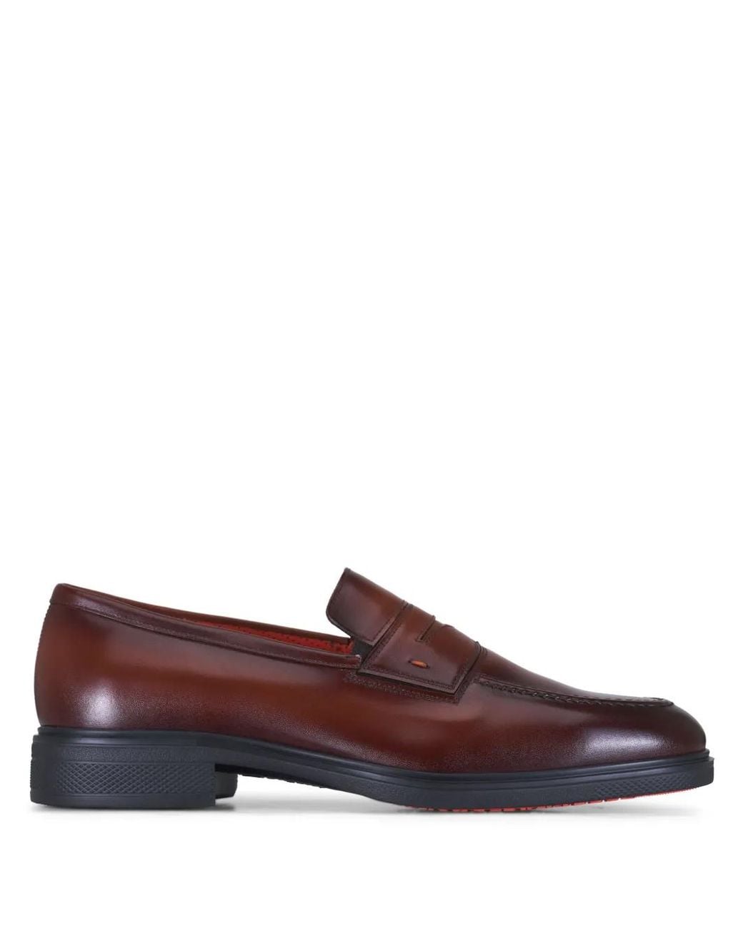 Santoni Brown Easy Loafers for men