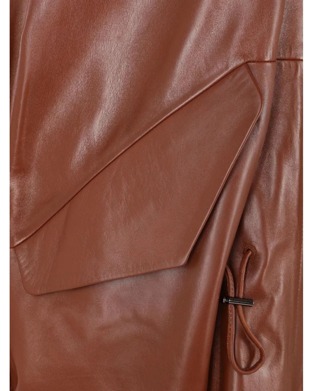 Dusan Brown Lambskin High-Neck Coat