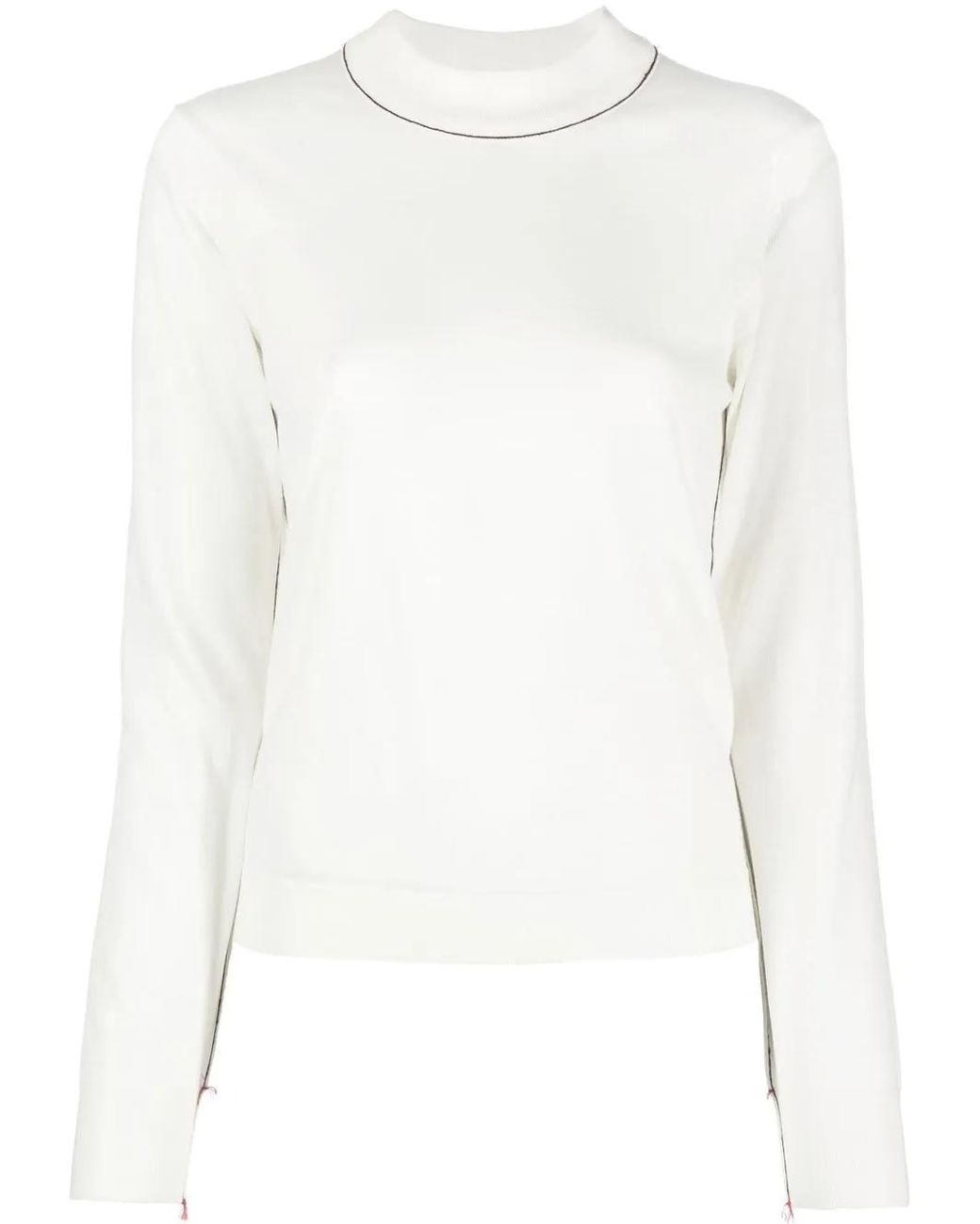 Maison Margiela White Work-In-Progress Wool Sweater