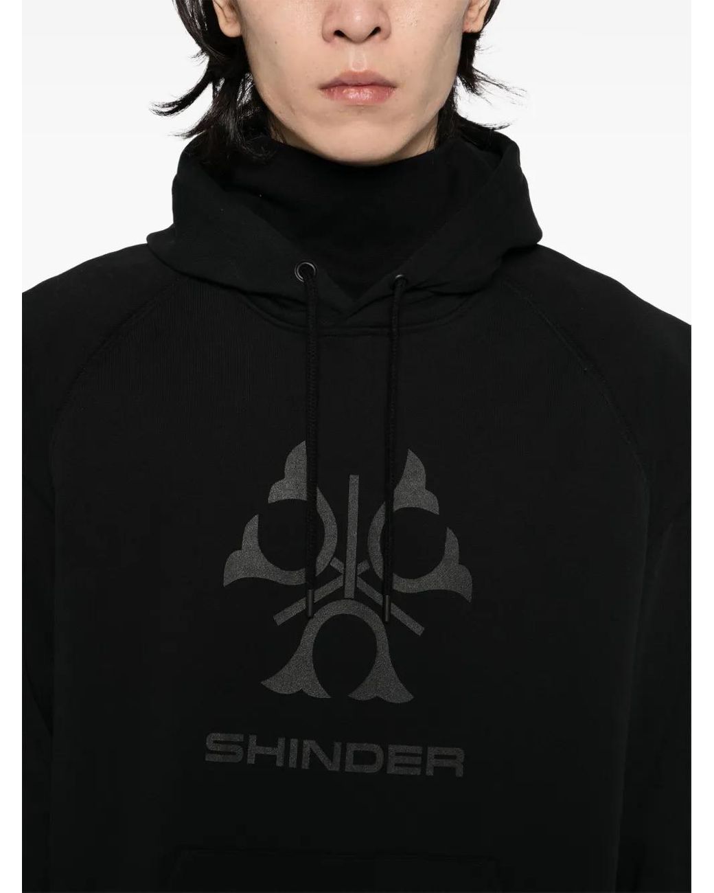 OLLY SHINDER Black Folk Hoodie for men