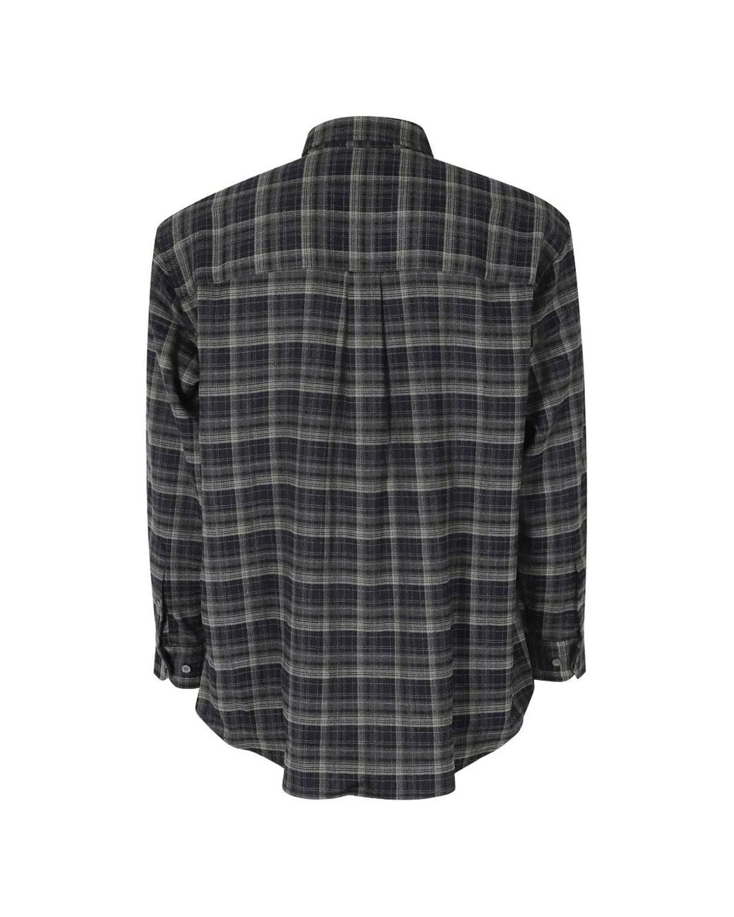 DUNST Gray Check-Pattern Button-Down Shirt