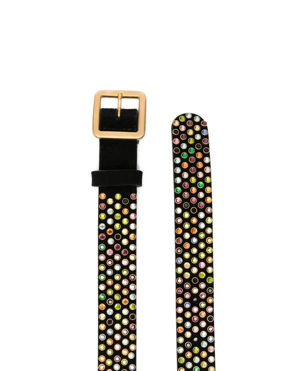 Roberto Cavalli White Strass Leather Belt