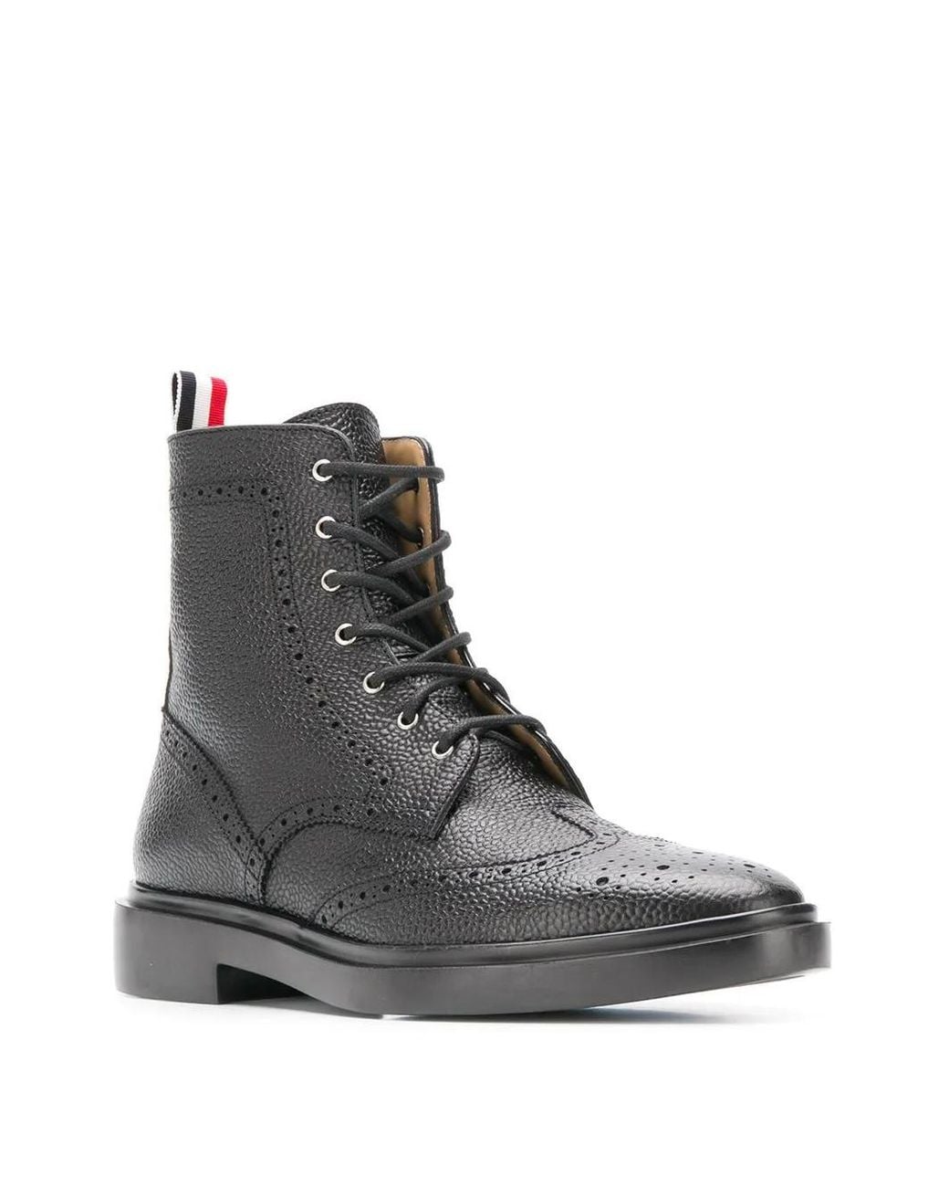 Thom Browne Black Classic Wingtip Rubber Sole Boot