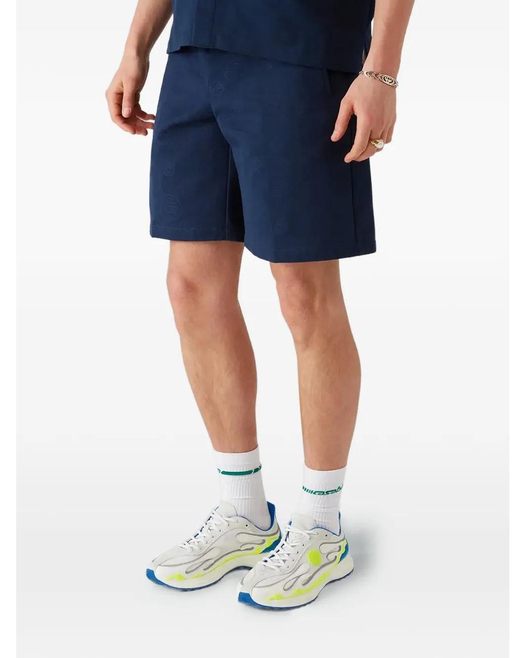 Casablanca Blue Pattern-Detail Shorts for men