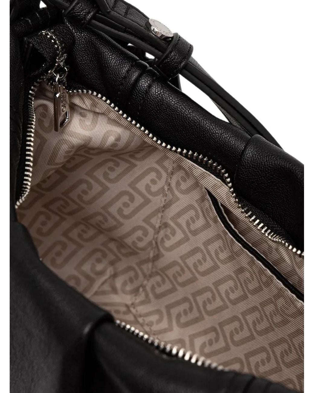 Pebbeld Liu Jo Logo-Plaque Pebbled Shoulder Bag in Black | Lyst