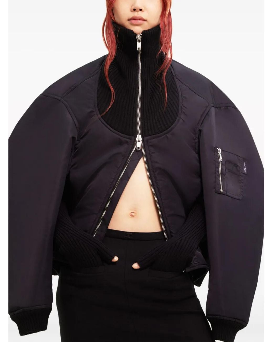 Courreges Black Cocoon Bomber Jacket