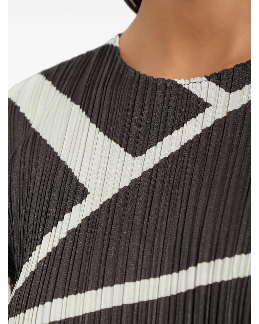 Pleats Please Issey Miyake White Robe Mi-Longue Fold Line À Design Plissé