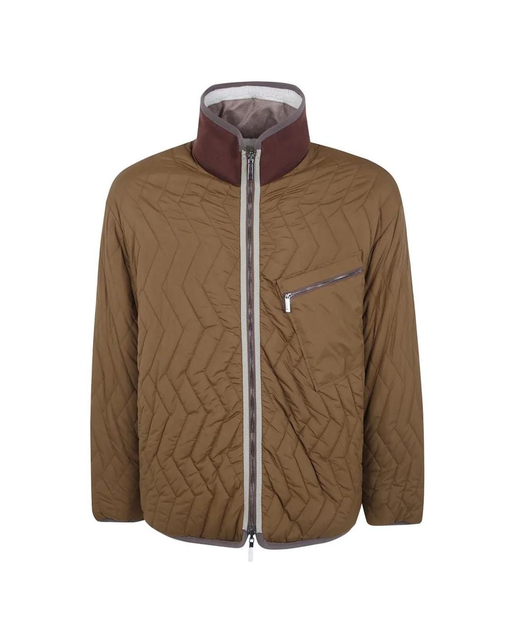 Emporio Armani Brown Fleece Jacket for men