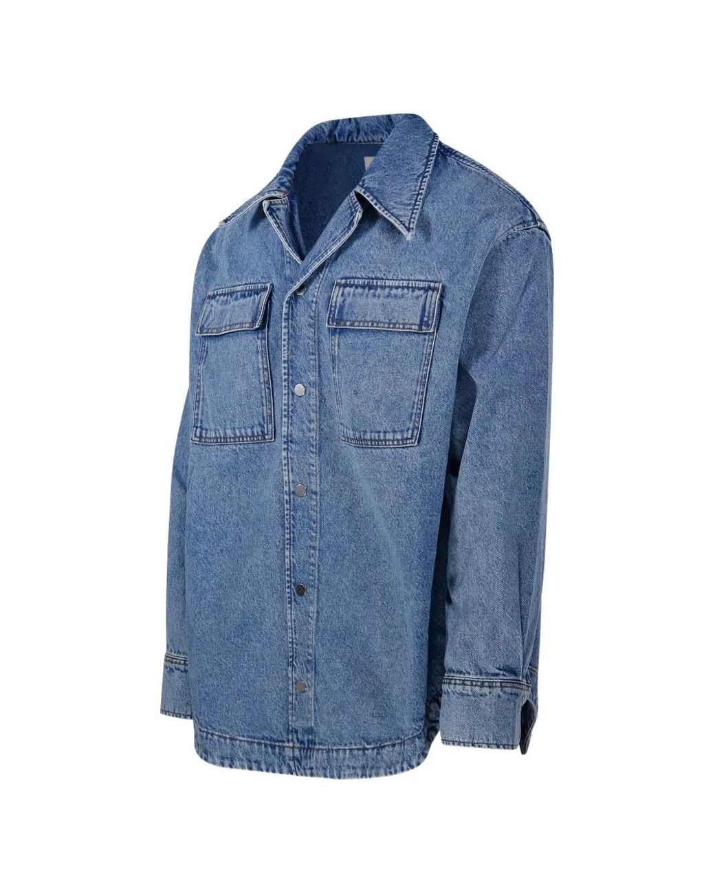AMI Blue Faded-Effect Denim Jacket for men