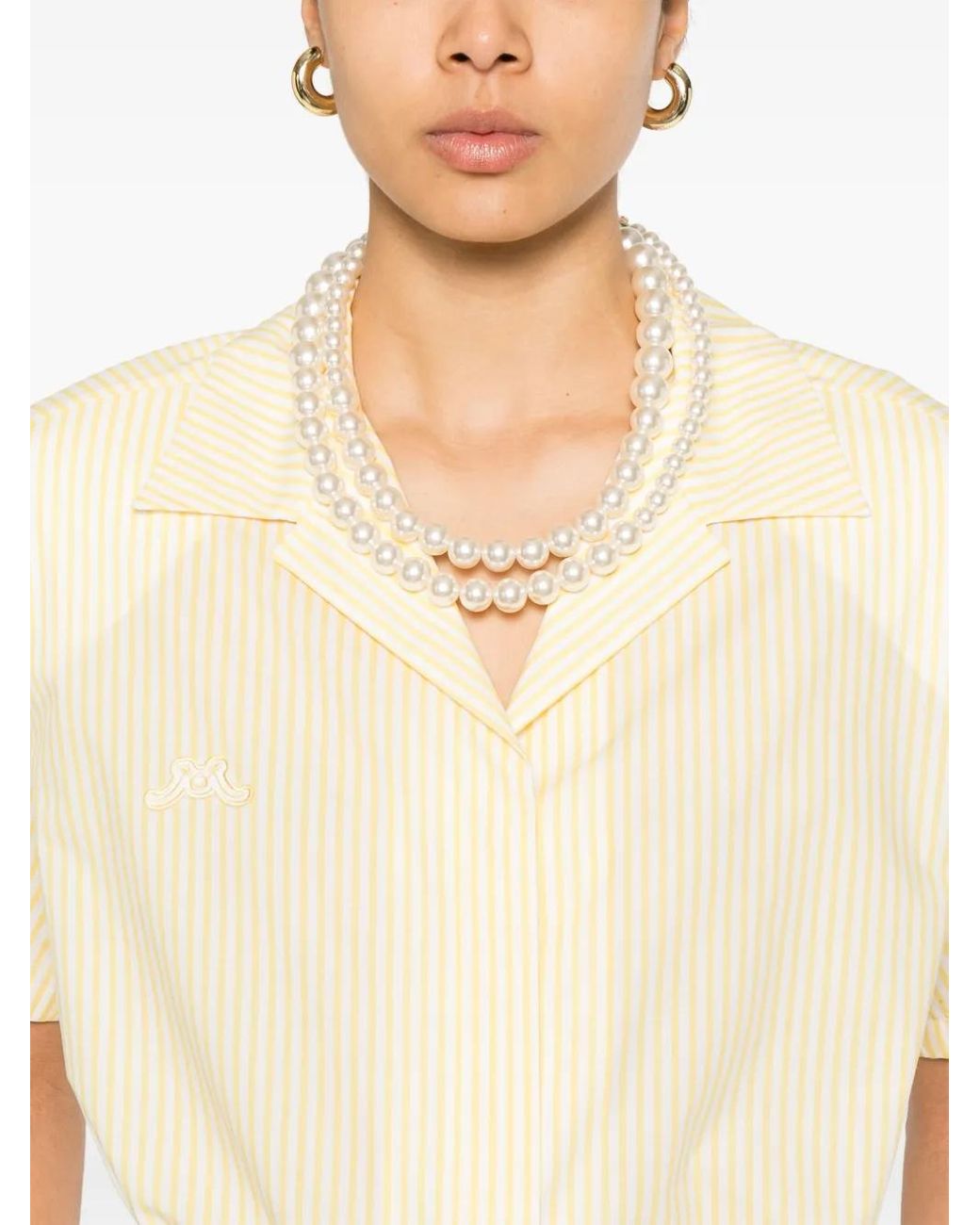 ROWEN ROSE Natural Striped Shirt