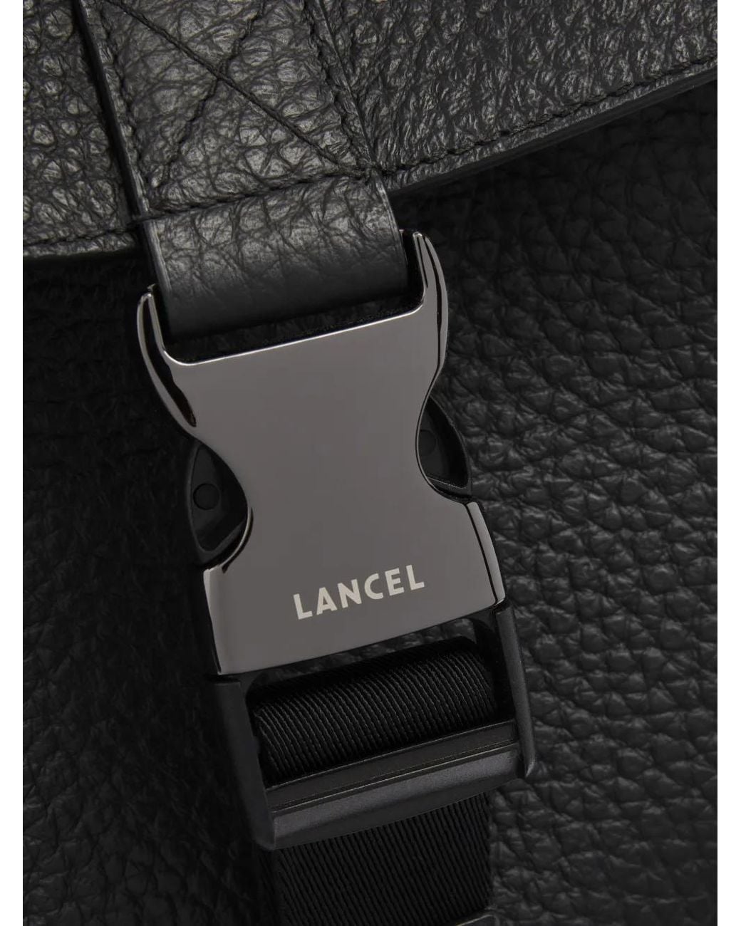 Lancel Black Milo Grained Leather Backpack for men