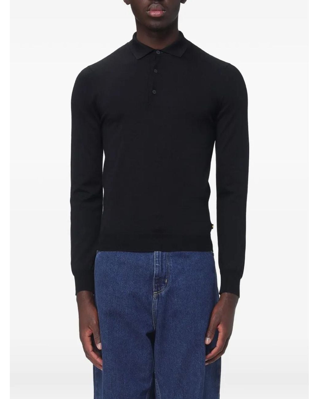K-Way Blue Polo-Collar Sweater for men