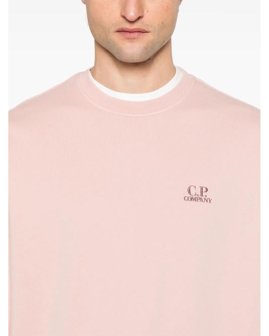 C P Company Pink C.P.Company Logo Embroidered Sweatshirt for men