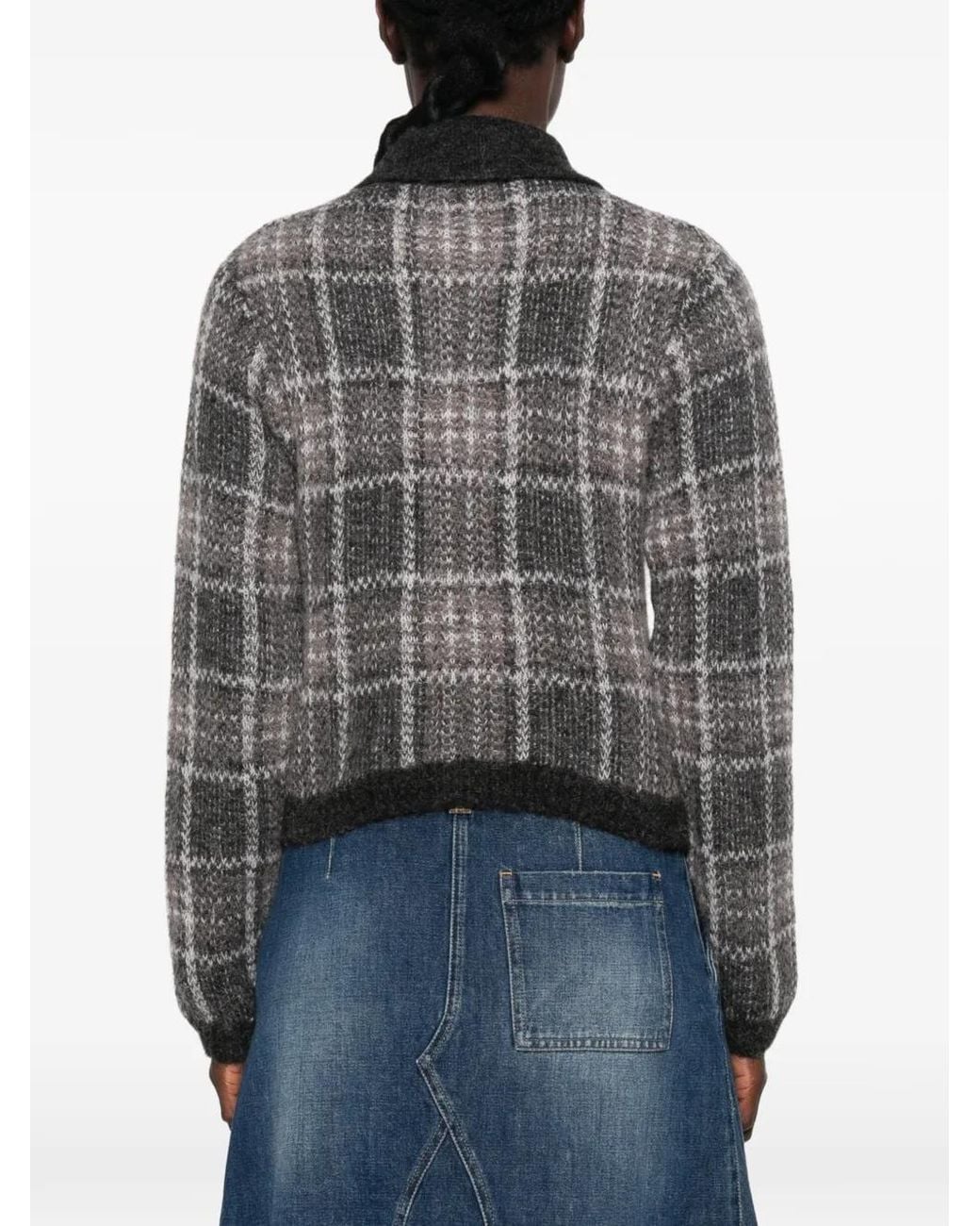 Our Legacy Black Cardigan Mazzy À Carreaux