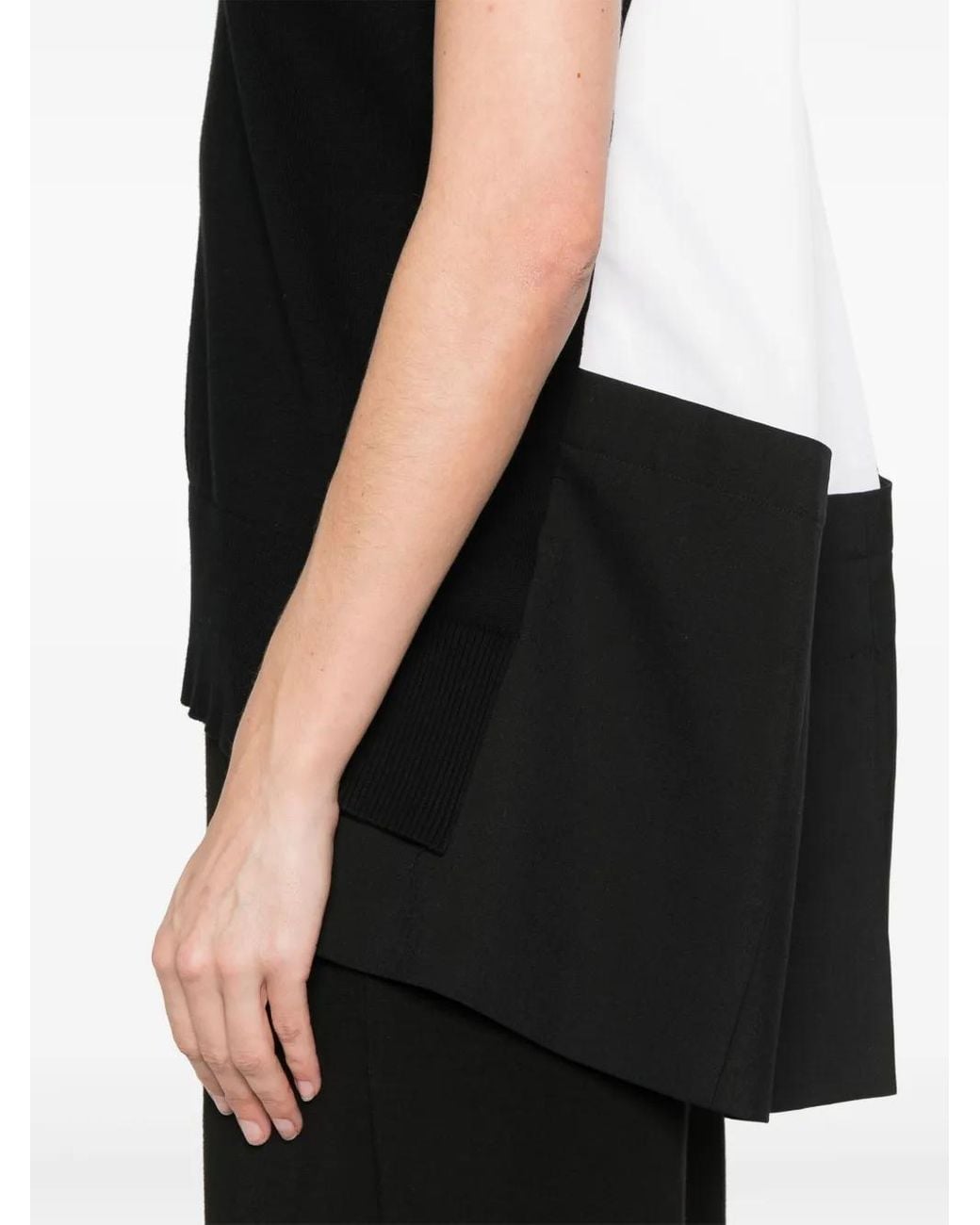 Sacai Black Colourblock Vest
