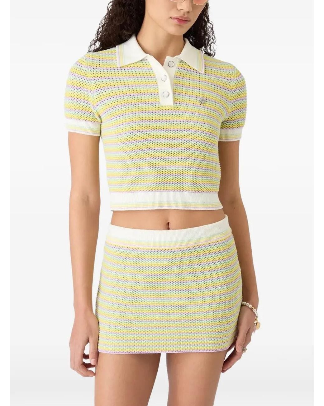 Casablanca Multicolor Striped Polo Shirt With Bourgeois-Style Logo