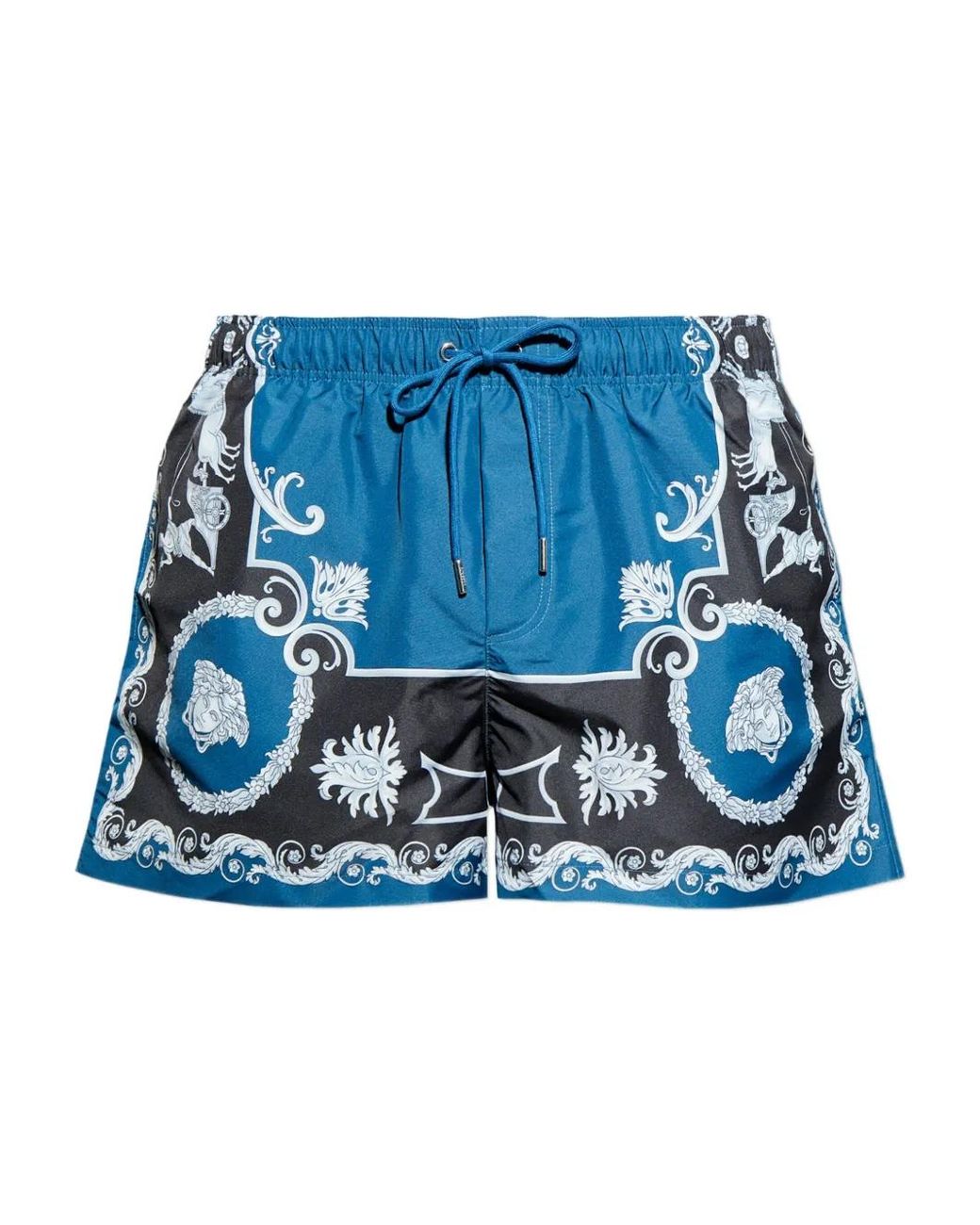 Versace Blue Printed Swim Shorts for men