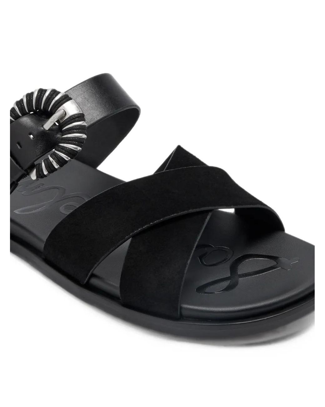 Sam Edelman Black Lucy Buckle-Fastening Flat Sandals