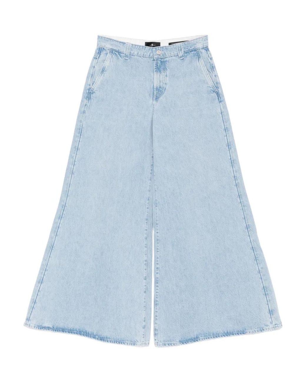 7 For All Mankind Blue Willow Split-Detail Jeans