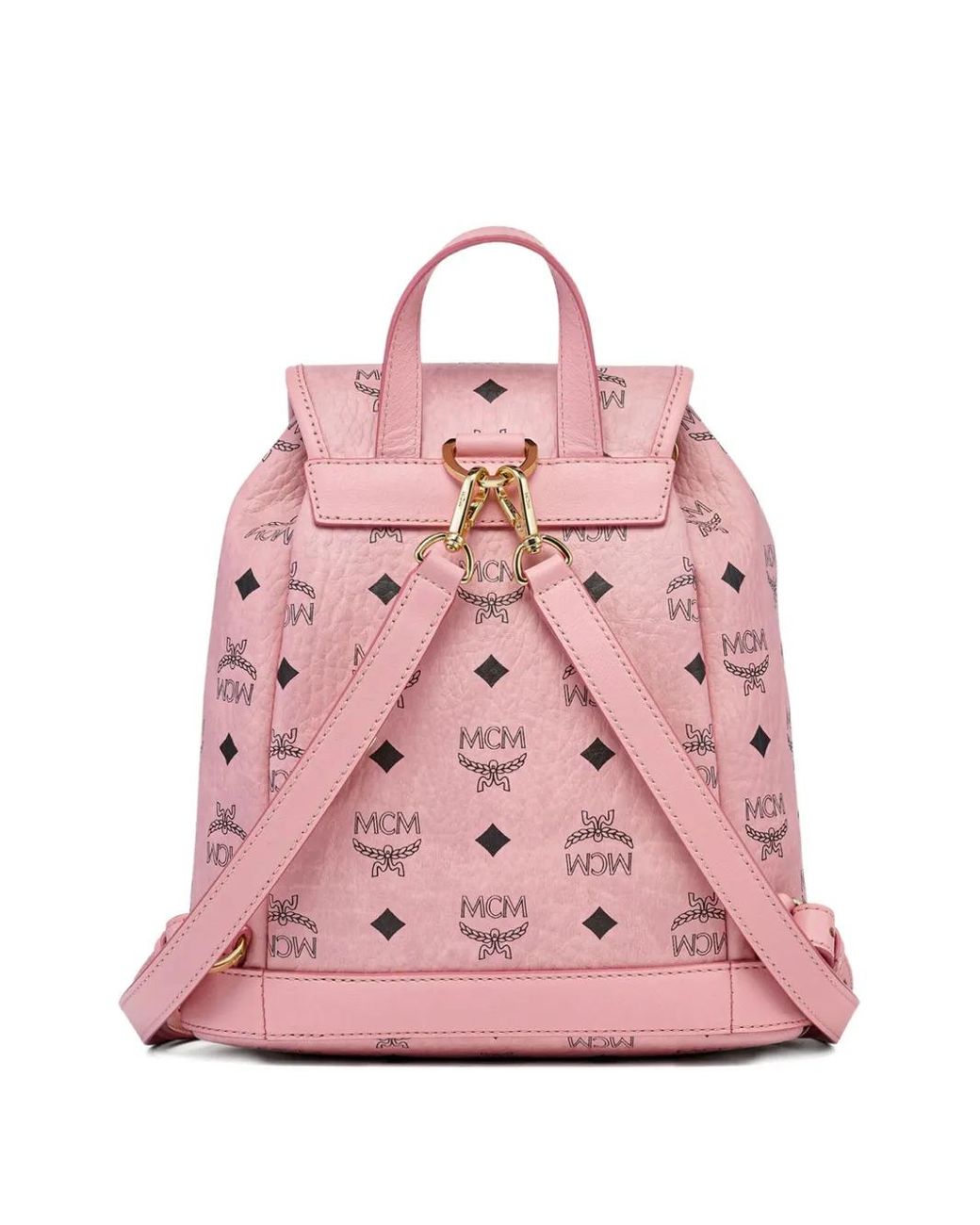 MCM Pink Aren Visetos Chain Backpack