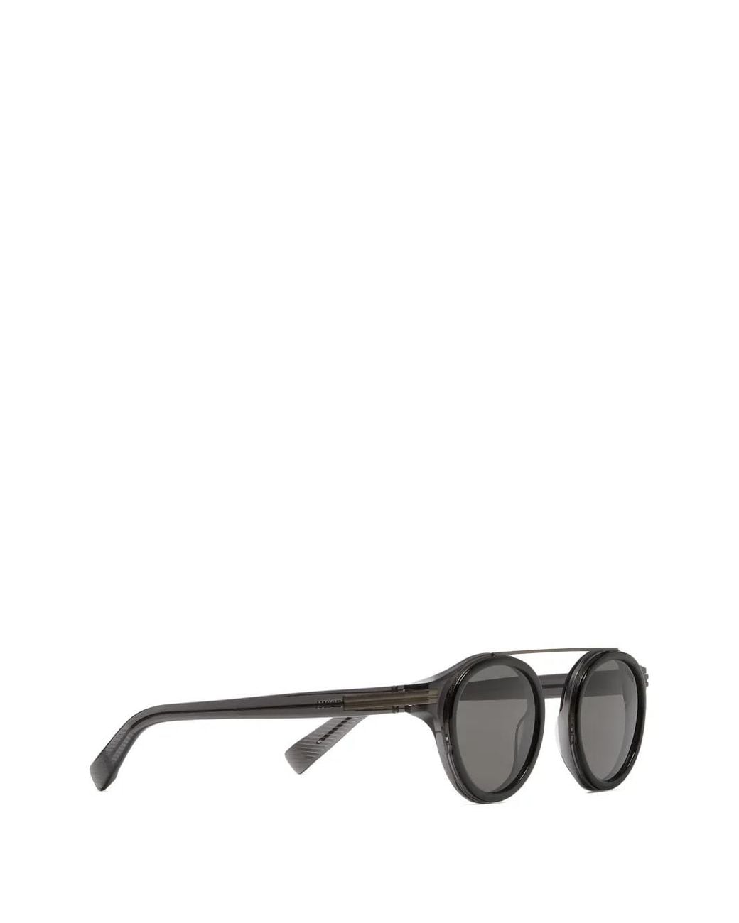 Zegna Black Transparent Acetate Sunglasses for men