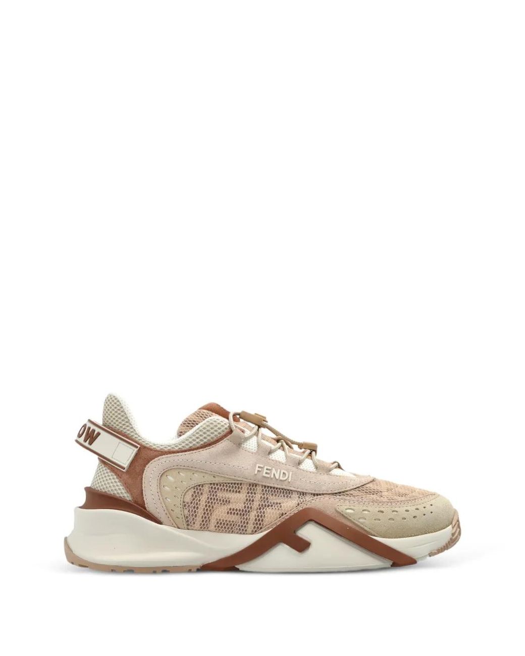 Fendi Pink Flow Leather-Panelled Sneakers