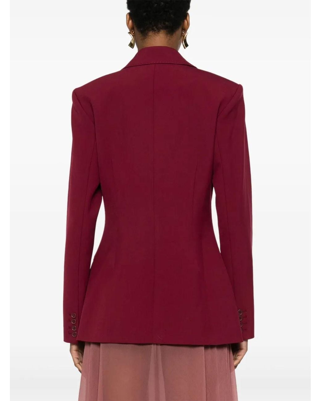 Jonathan Simkhai Red Double-Breasted Blazer