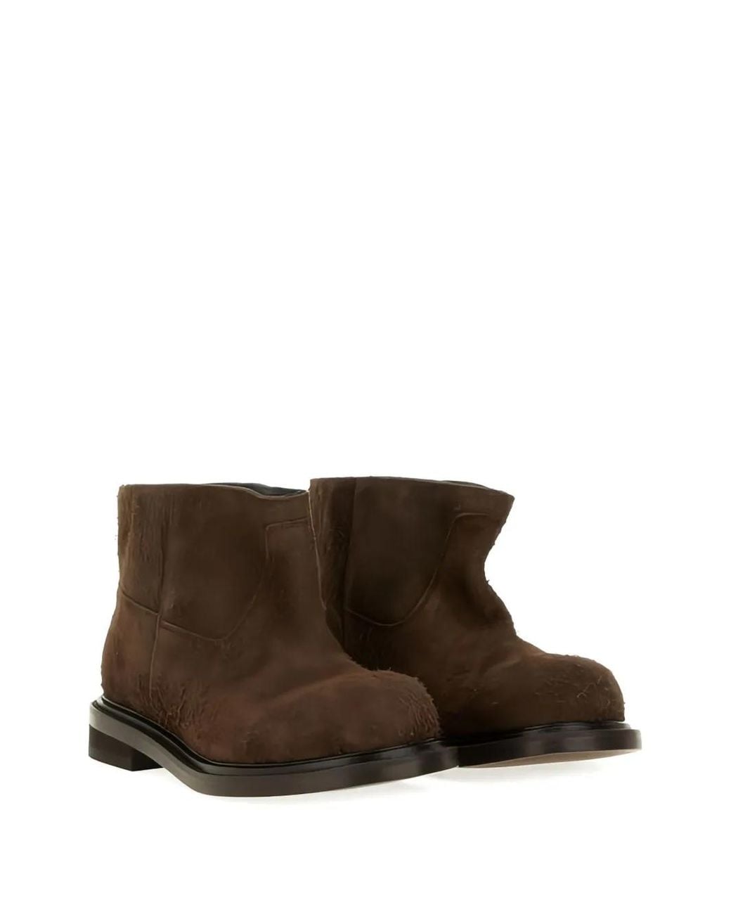 Moschino Brown Suede Round-Toe Boots