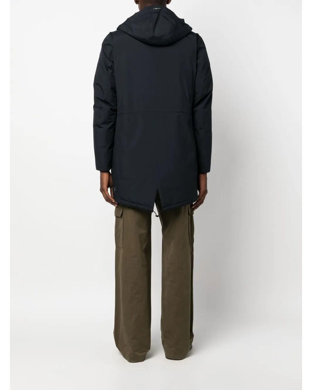 Herno Blue Flap-Pockets Hooded Jacket for men