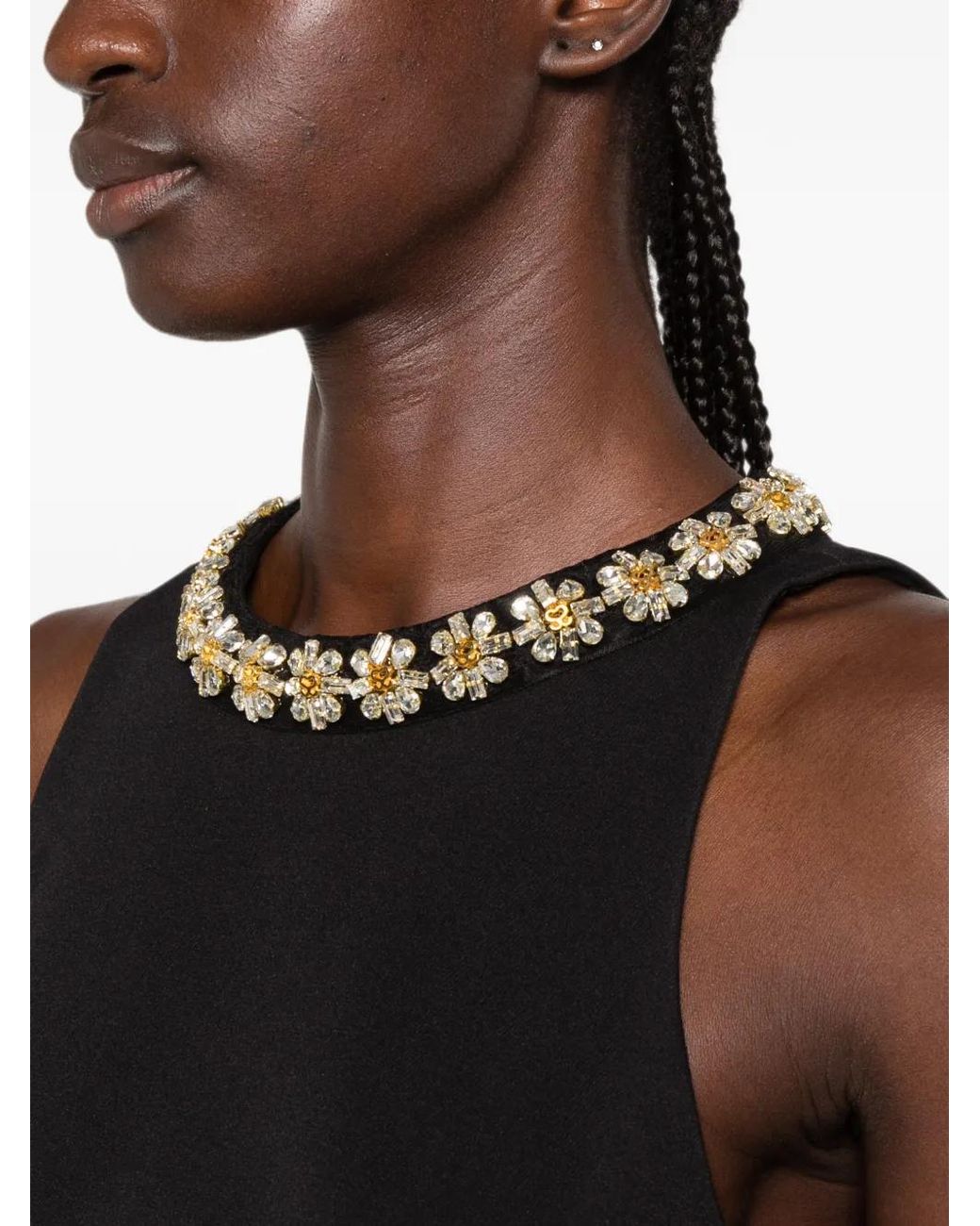 Sandro Black Mini Dress With Jewel Detail