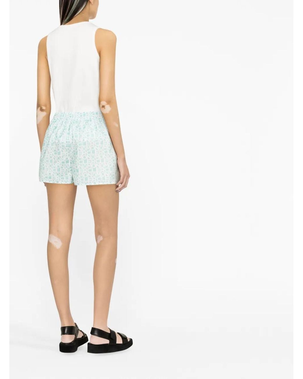 Moncler Blue Logo-Print Drawstring Shorts