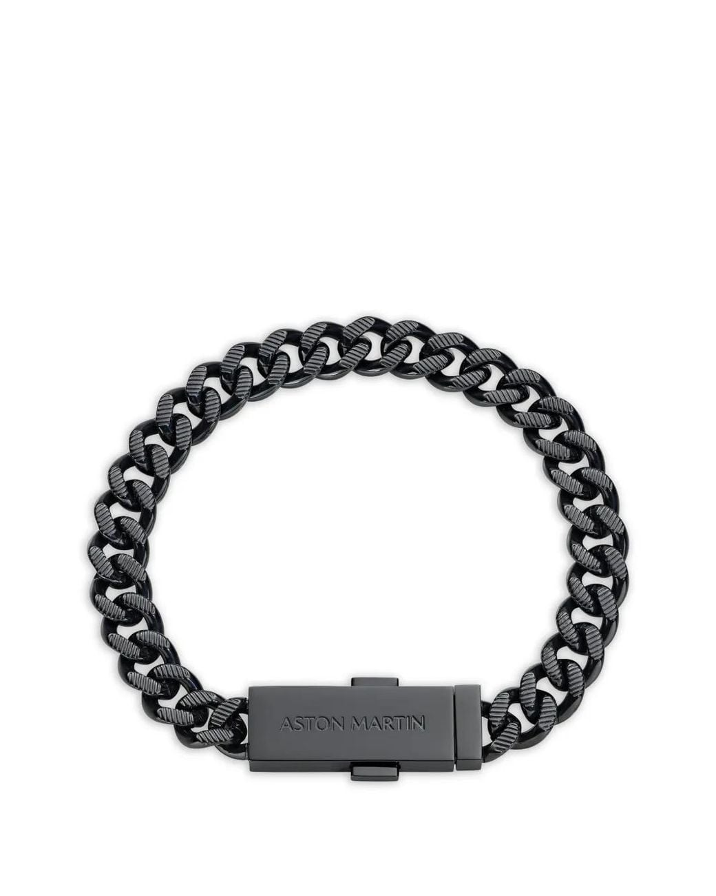 Aston Martin Black Knurled Gourmette Bracelet for men