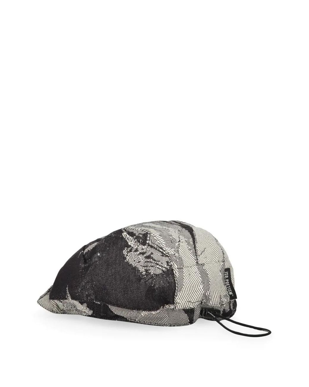 ISO.POETISM Black Abstract-Print Hat for men