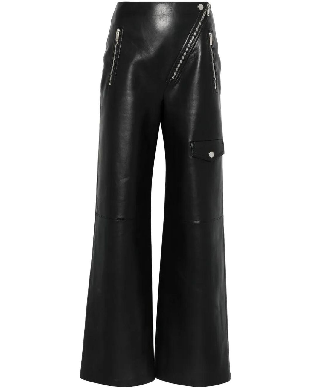 Nanushka Black Leather Trousers