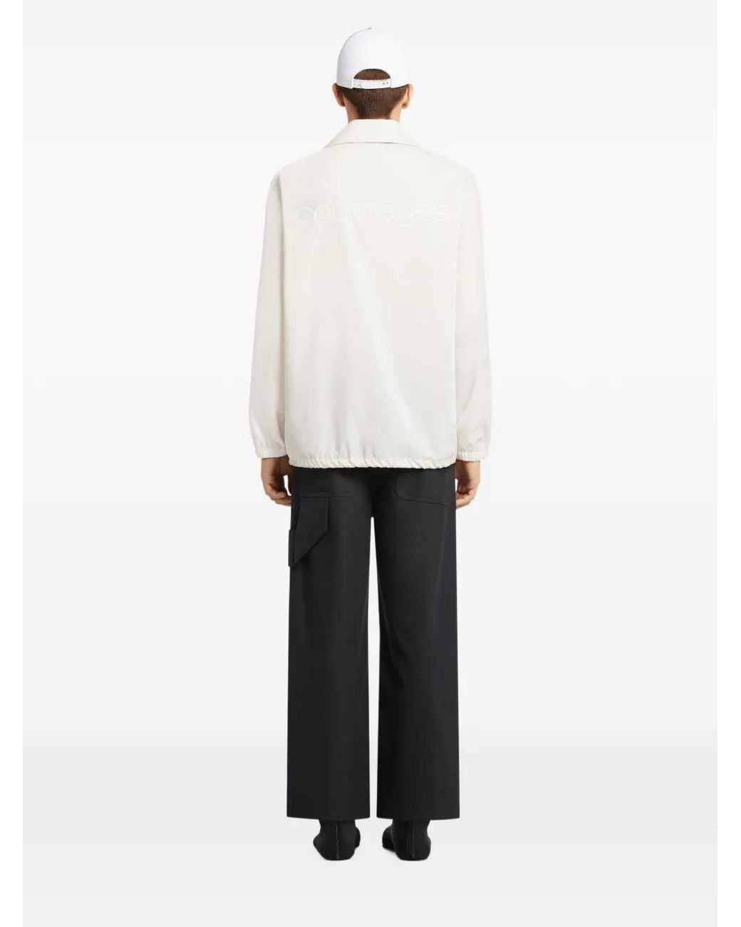 Courreges White Logo Lettering Drawstring Hem Jacket for men