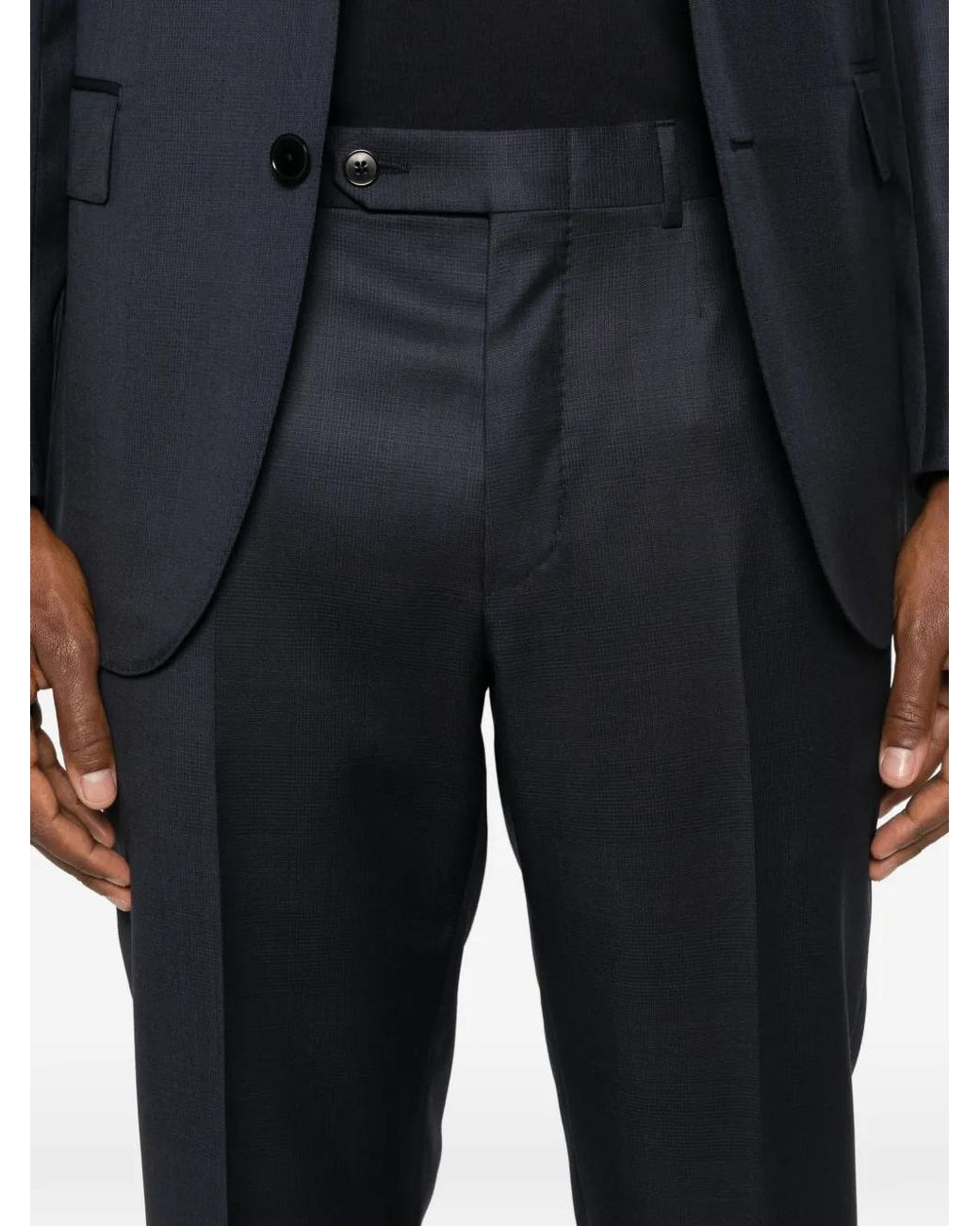 Zegna Blue Single-Breasted Wool Suit for men