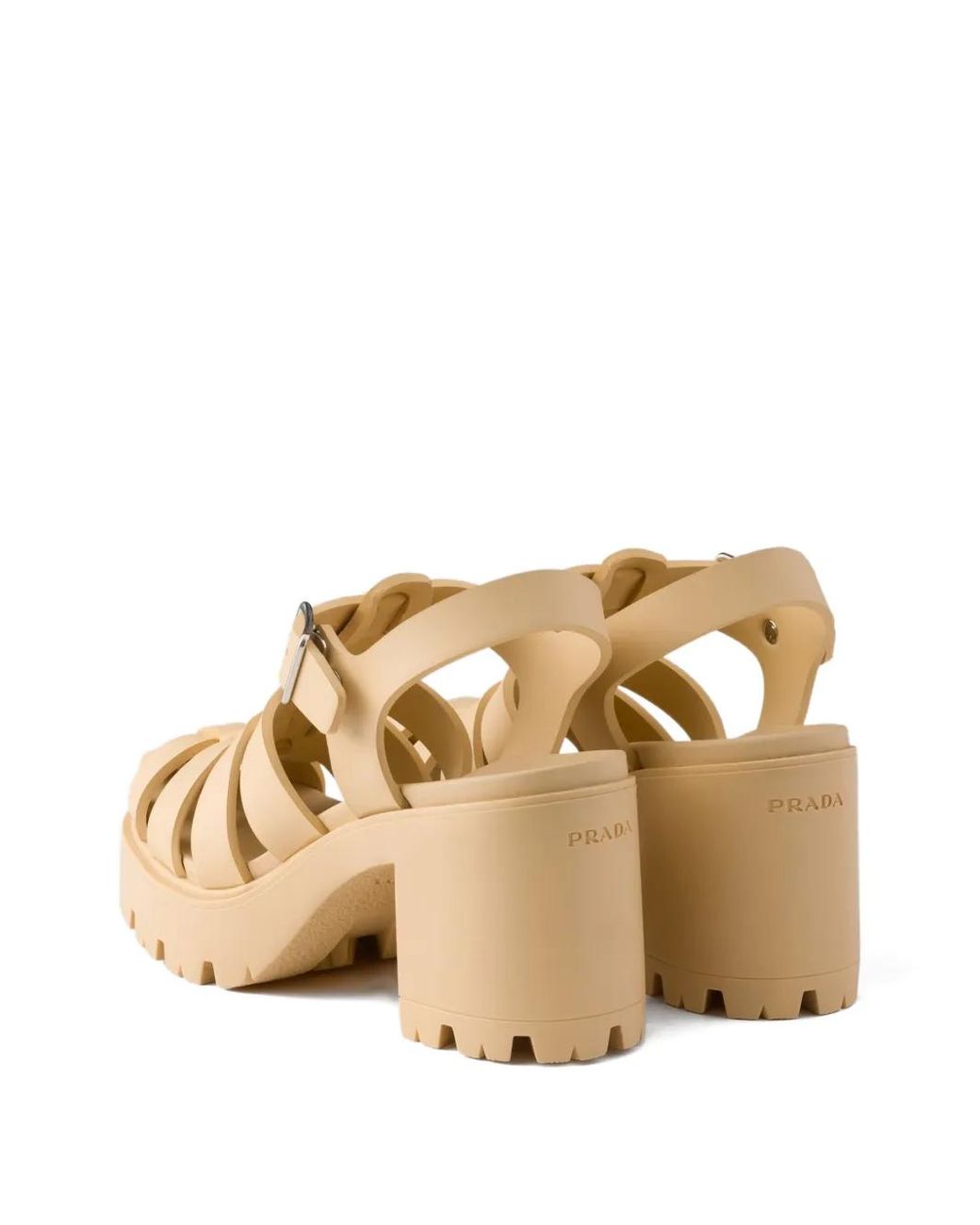 Prada Natural Rubber Platform Sandals