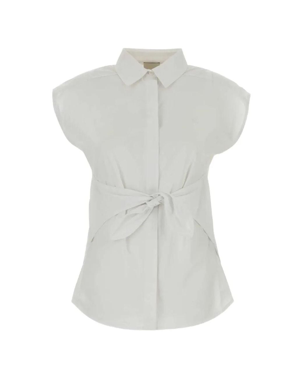 Calvin Klein White Chemise À Taille Nouée