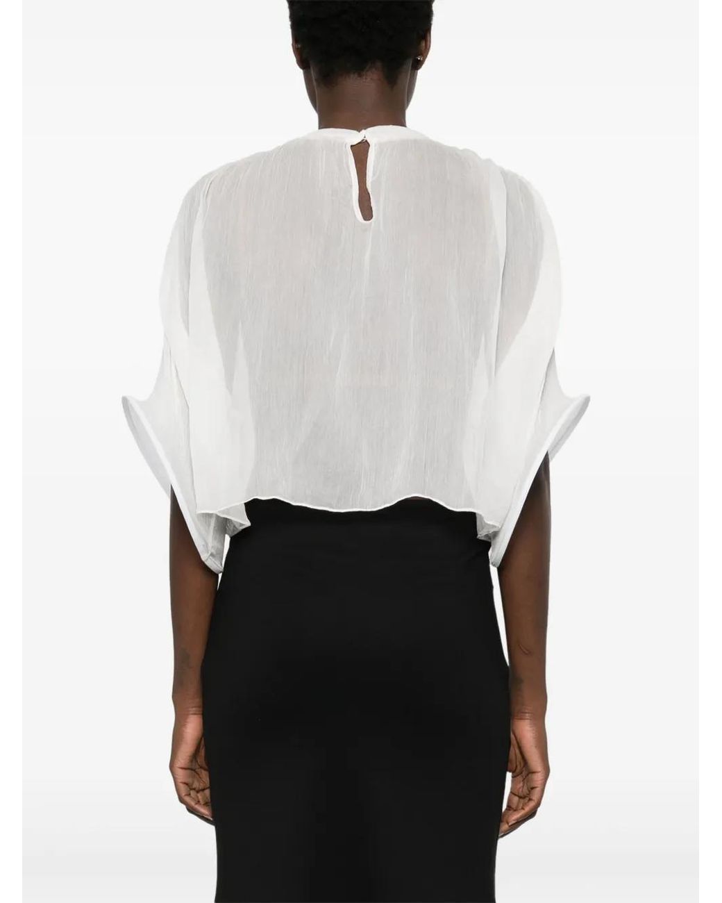 Atu Body Couture White Structured-Cuffs Blouse