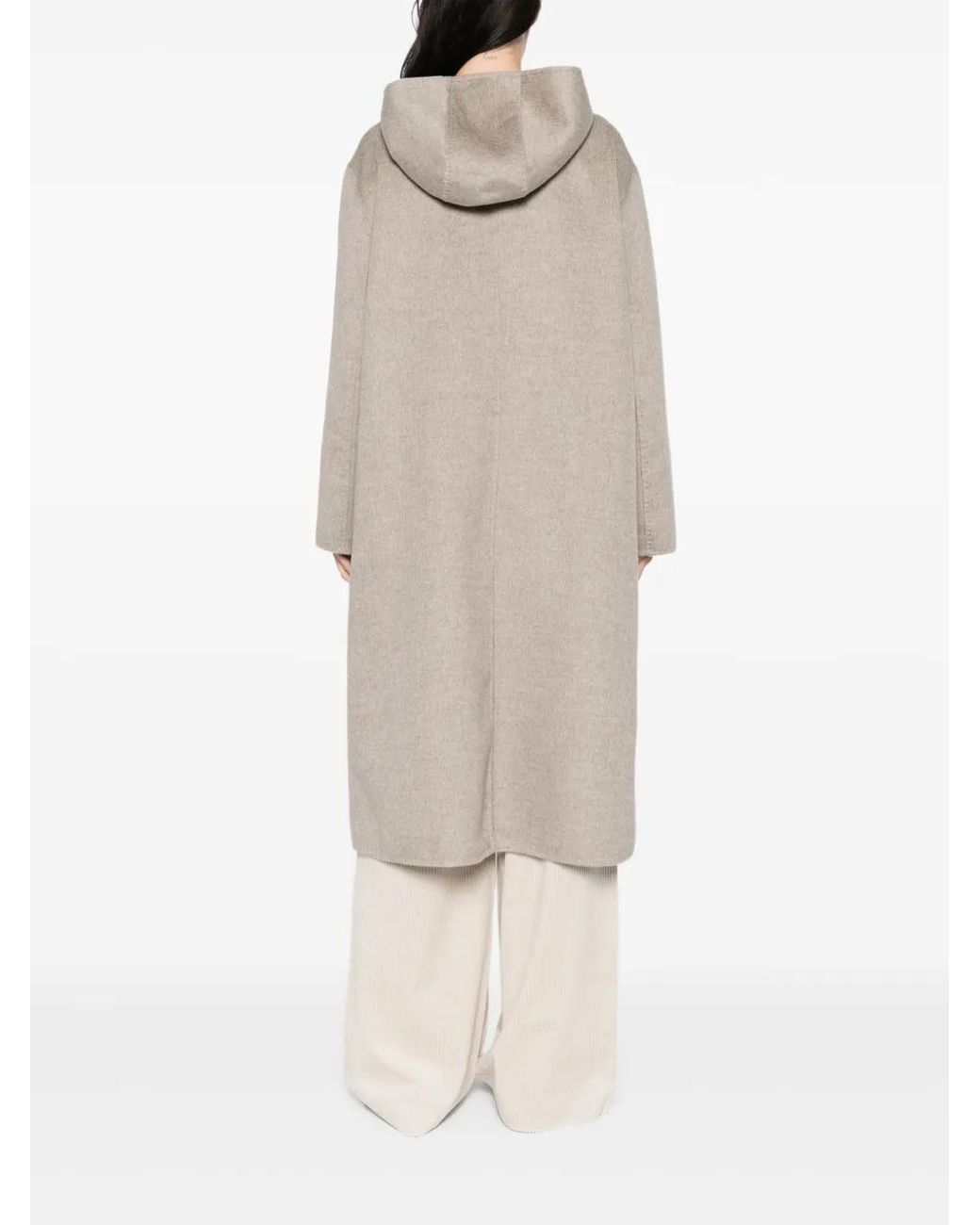 Liviana Conti Natural Hooded Button Coat