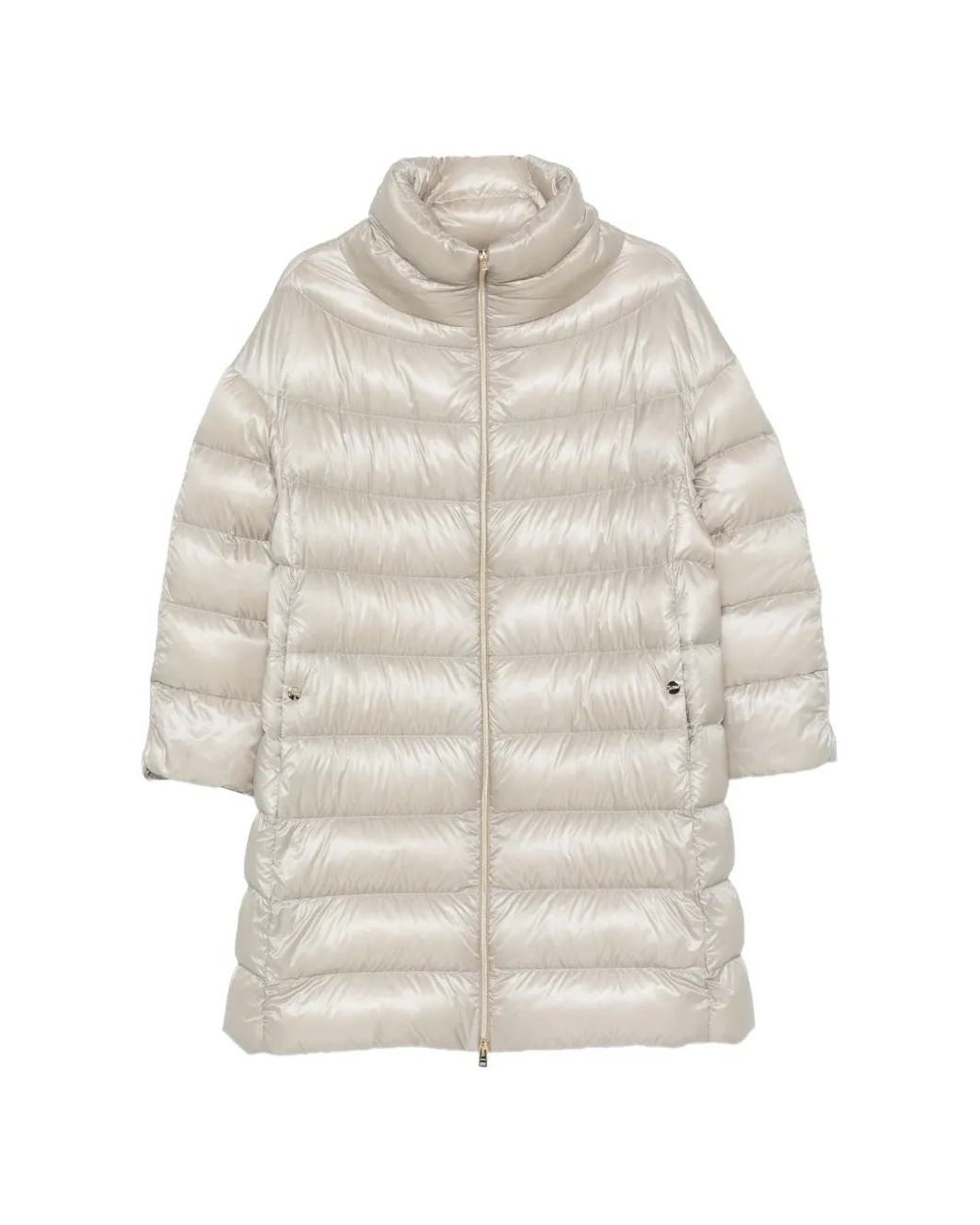 Herno White Quilted High-Neck Coat