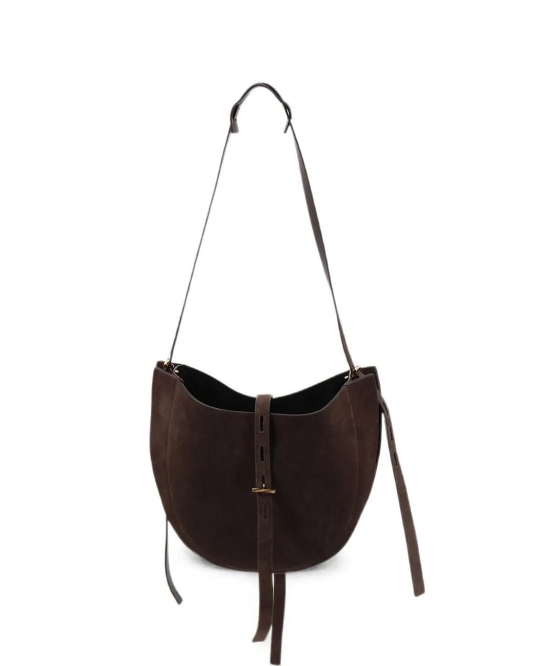 MINOBOSSI White Lizzie Suede Shoulder Bag