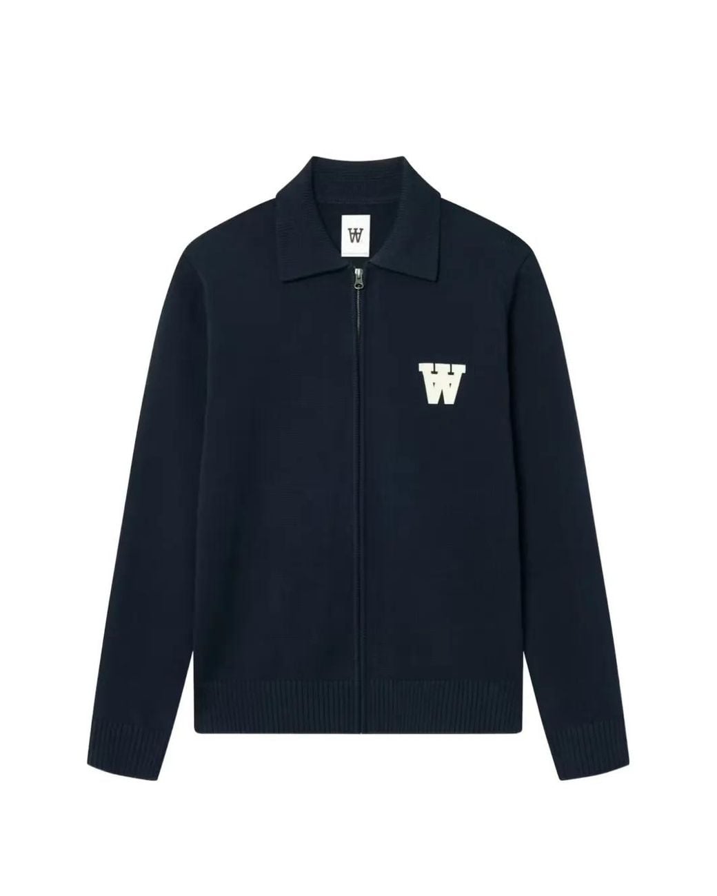 WOOD WOOD Blue Tay Zip Appliqué Cotton Cardigan for men