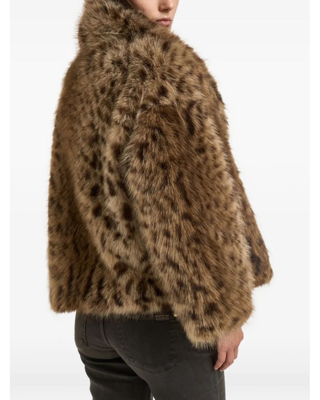 Bully Brown Manteau En Fourrure Artificielle À Imprimé Léopard