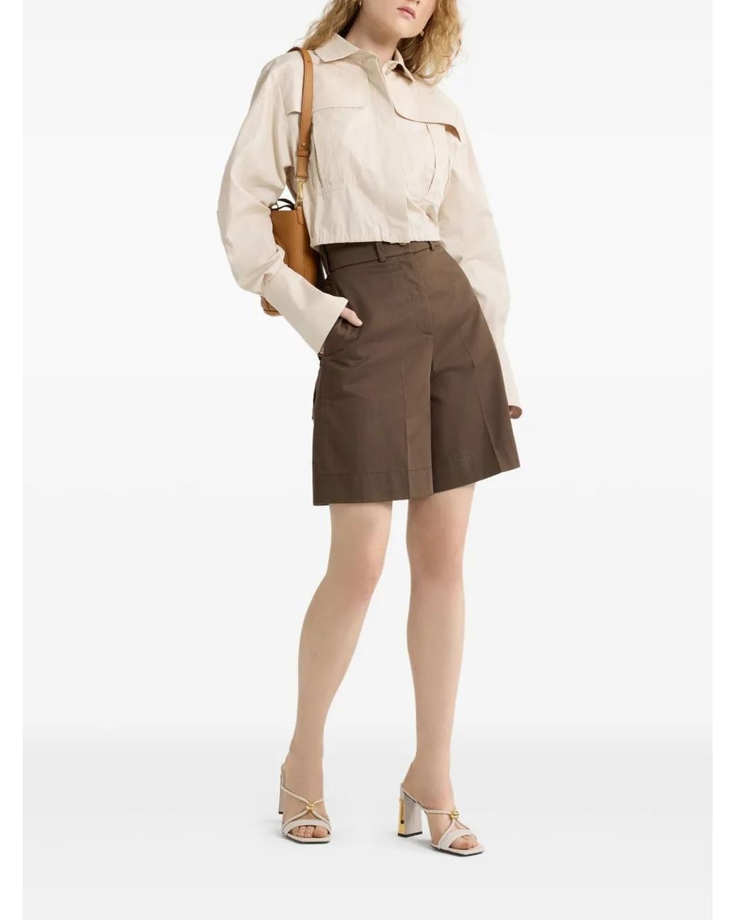 Patou Brown Stylish Mini Shorts