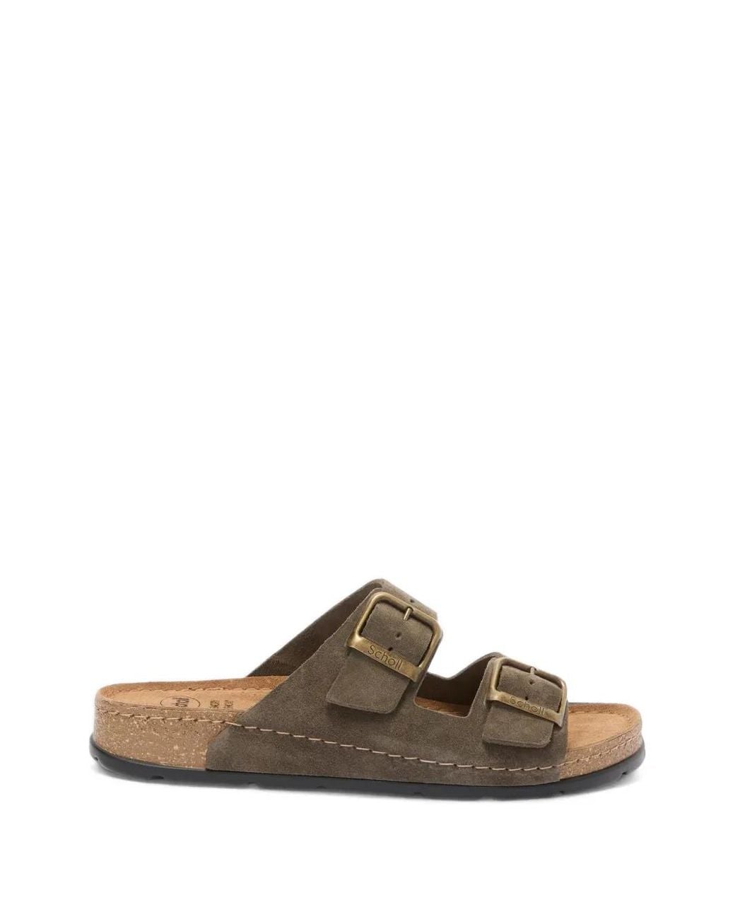 Scholl Brown Bora Buckle-Fastening Sandals for men