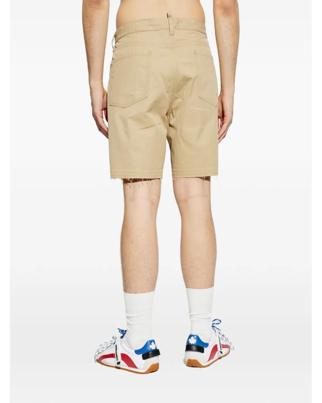 DSquared² Natural Distressed-Finish Shorts for men