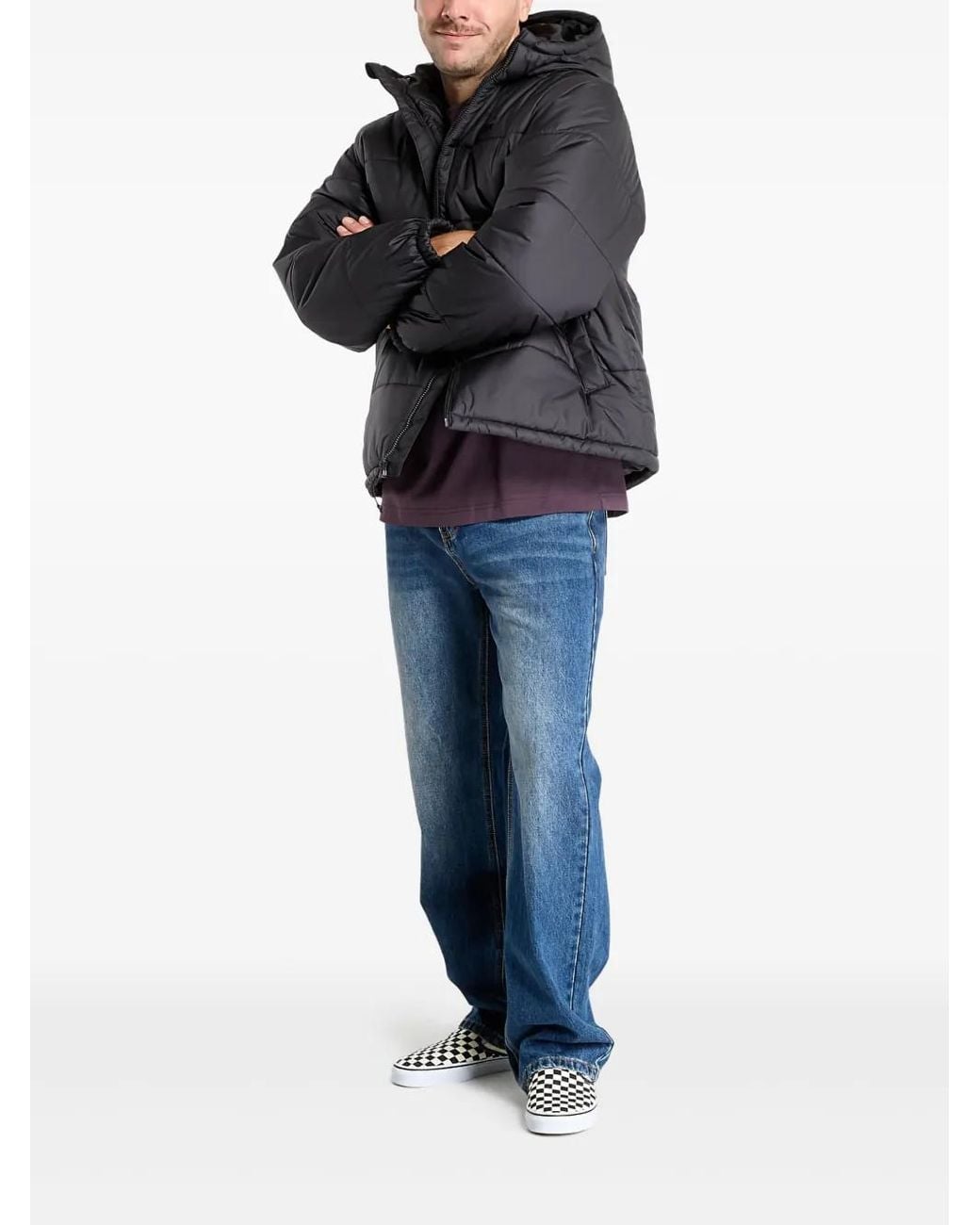Vans Black Mte Hillgate Hooded Puffer Jacket for men