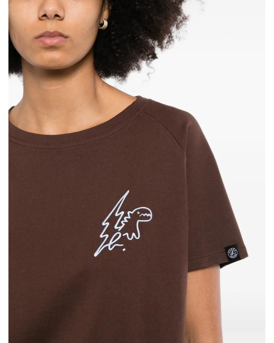 SPORT b. by agnès b. Brown Embroidered Icons T-Shirt