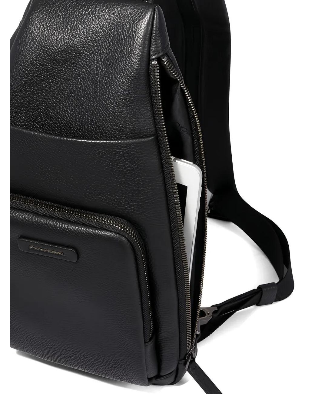 Piquadro Blue Convertible Grained-Leather Ipadmini Sling Bag for men